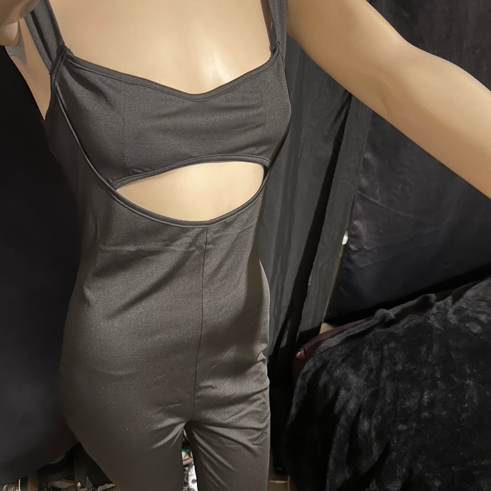 Gray Cutout Jumpsuit